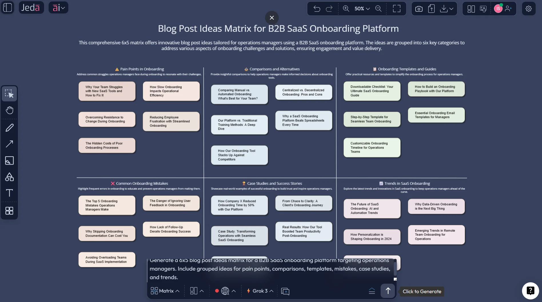 Blog post ideas with AI prompt bar