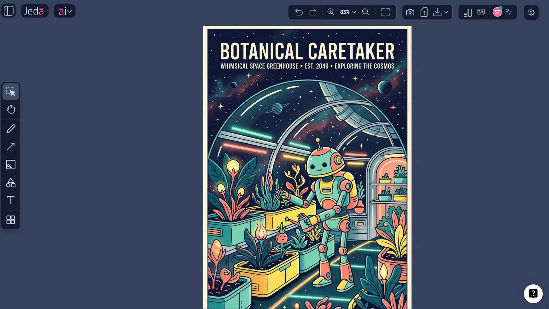 Retro Futuristic Robotics AI Art example output