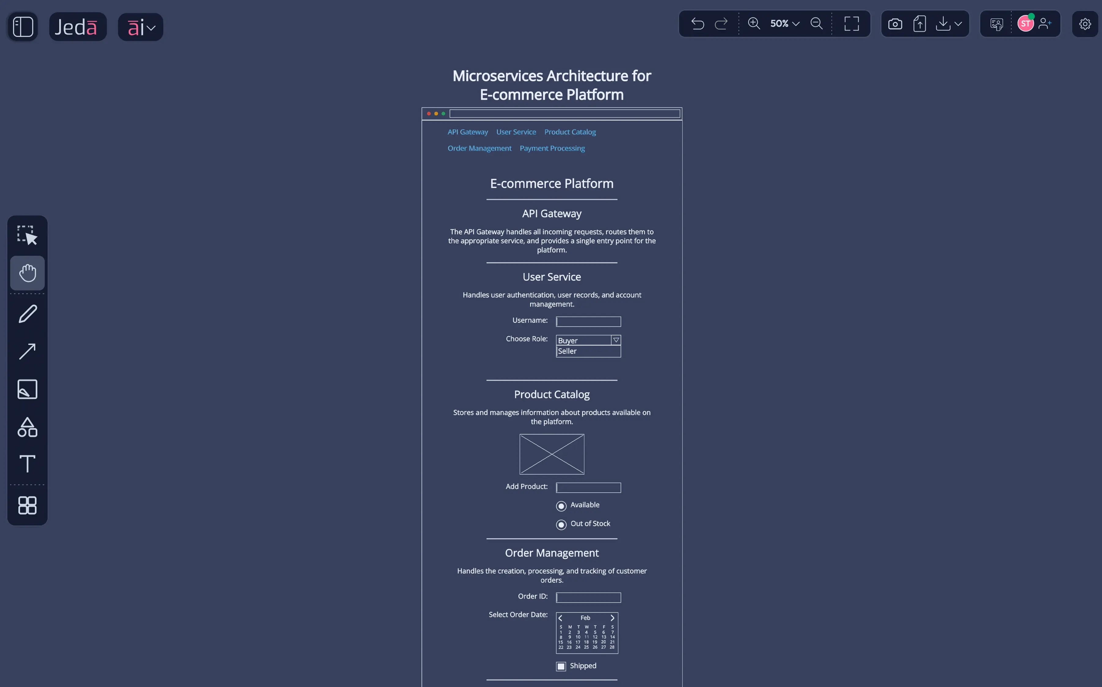 Strategy First microservices diagrams generated from architecture descriptions in seconds.