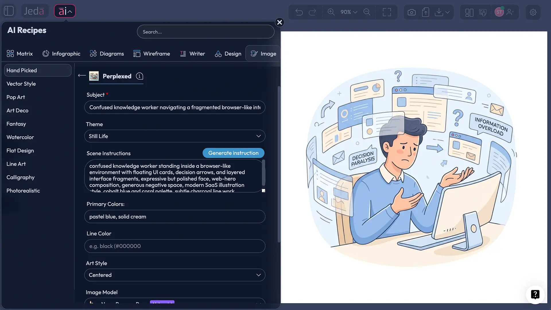 Perplexed Web Illustration: Create Web-Ready Emotional Visuals Faster with Jeda.ai