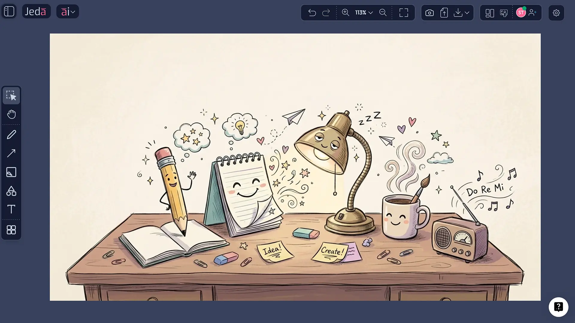 AI Doodle Generator for Whimsical Doodle Illustrations: An Academic Guide to Playful Line Art in Jeda.ai