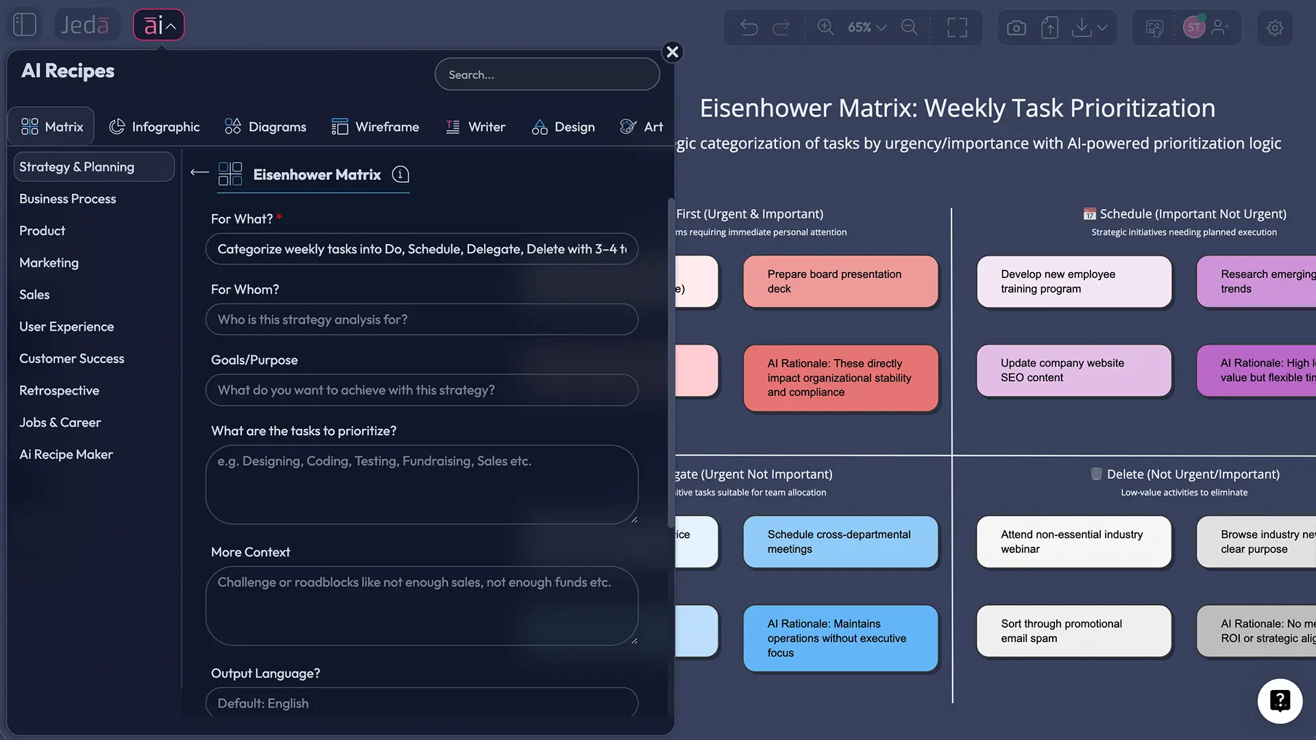 AI Eisenhower Matrix: Build an Urgent-Important System with Jeda.ai