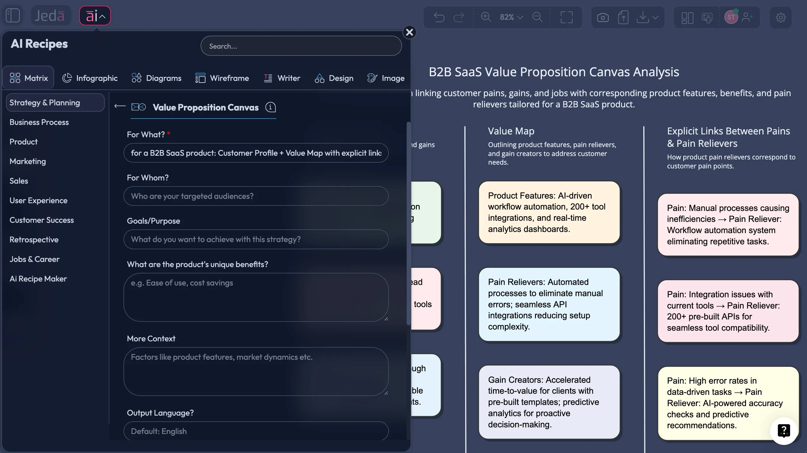 Value Proposition Canvas with AI Workspace Guide | Jeda.ai