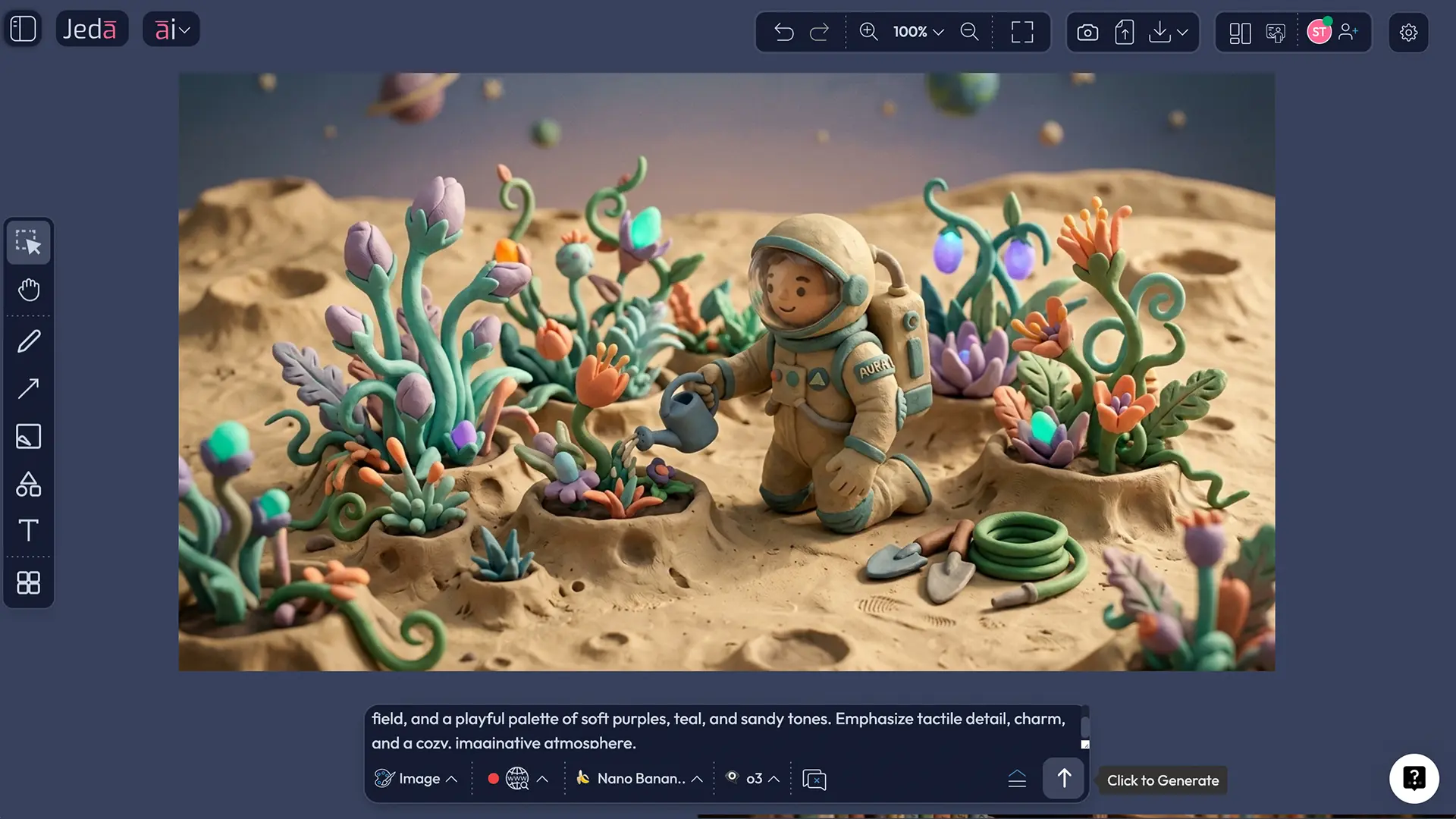 Jeda.ai Prompt Bar for Claymation AI Art