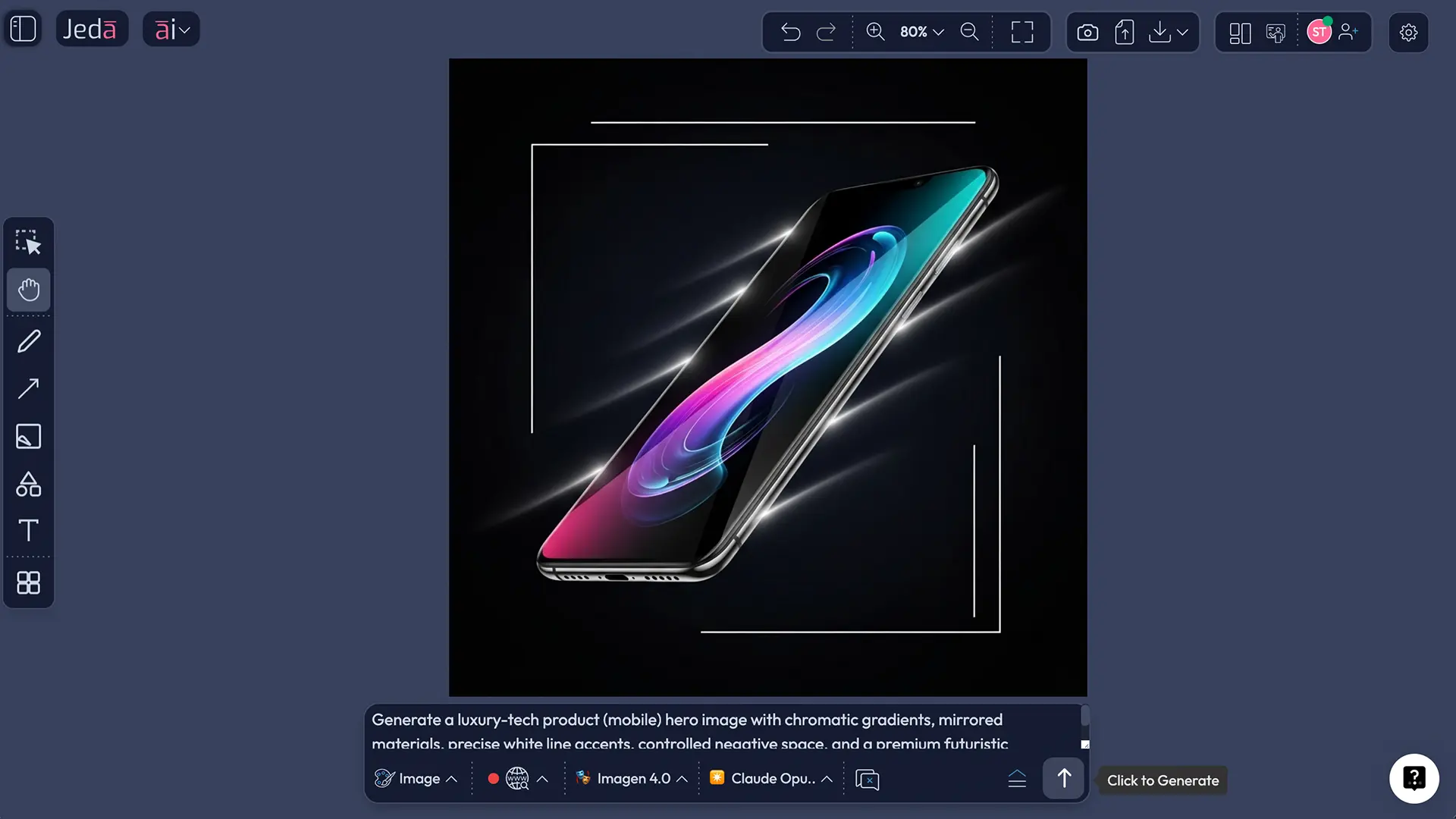 Chromatic Futuristic AI Art product concept